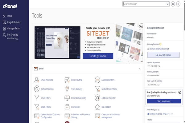 cPanel Interface Preview